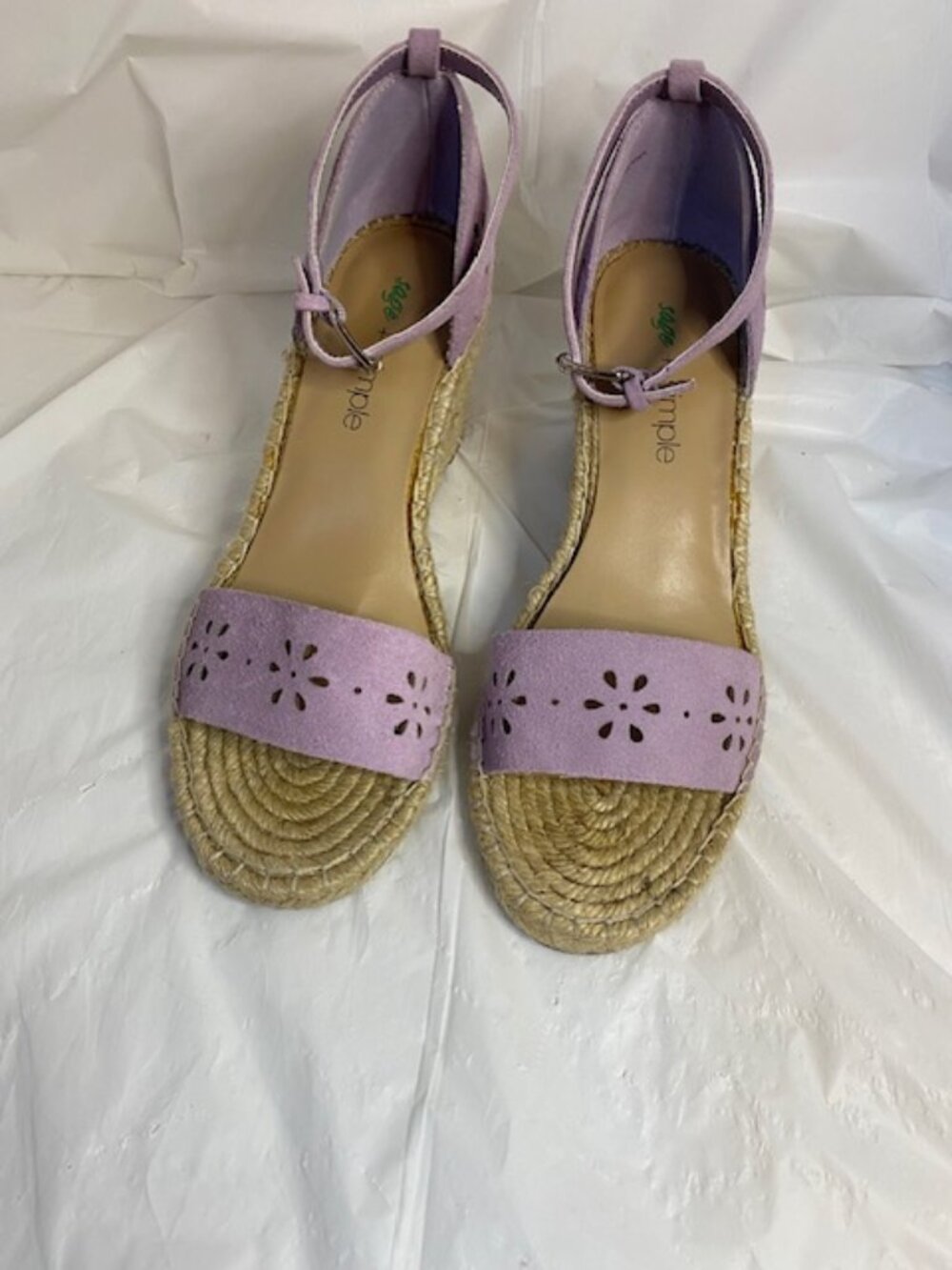 Sage + Simple- "Sandy" Leather Wedge Espadrilles in Lilic, Women's size 9M